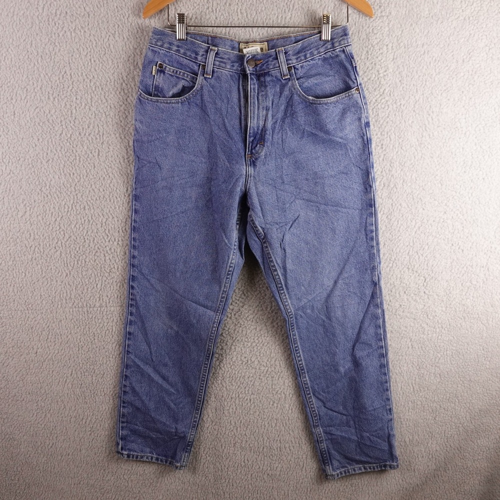 LL Bean Classic Fit Mens Jeans 32x28 Medium Wash Blue Cotton Straight Leg